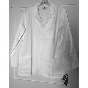 ADAR Unisex Classic Fit White Lab Coat‎ Size M Style 805